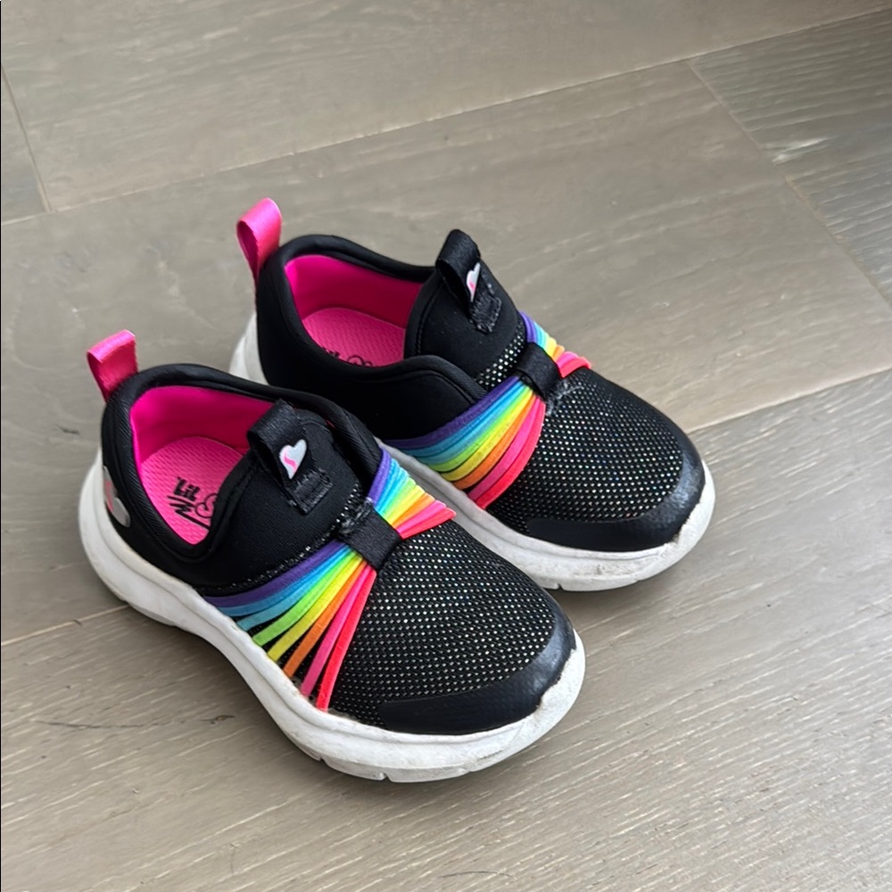 Skechers Black and Rainbow Kids Sneakers
